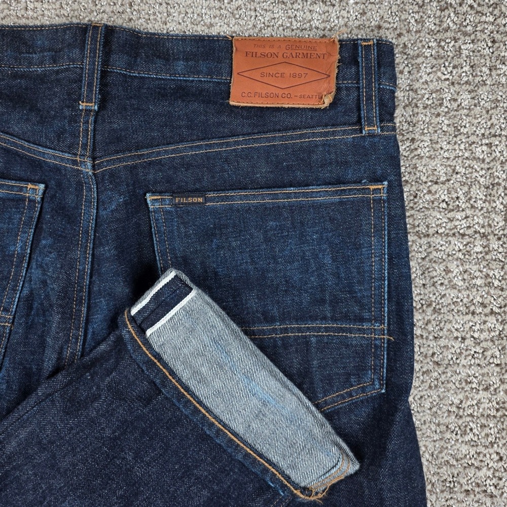 Filson Rail-Splitter Pant Mens 34x32 Selvedge Denim Jeans Indigo Blue